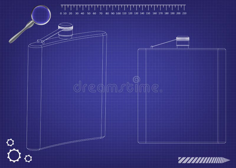 3d Model of a Flask for Alcohol Stock Vector Illustration of hunt