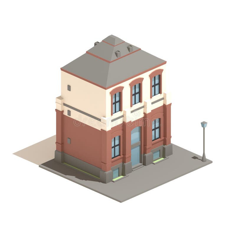 3d model isometric apartment english house isolated on white background vector illustration 3d model isometric apartment english house isolated on white background vector illustration