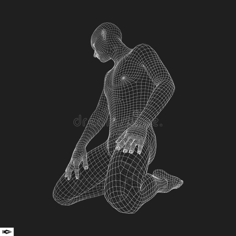 Download 3D Model Of Man. Polygonal Design. Human Body Wire Model ...