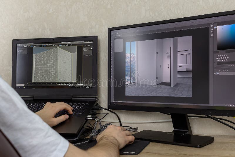 3D modeling on the computer royalty free stock photography