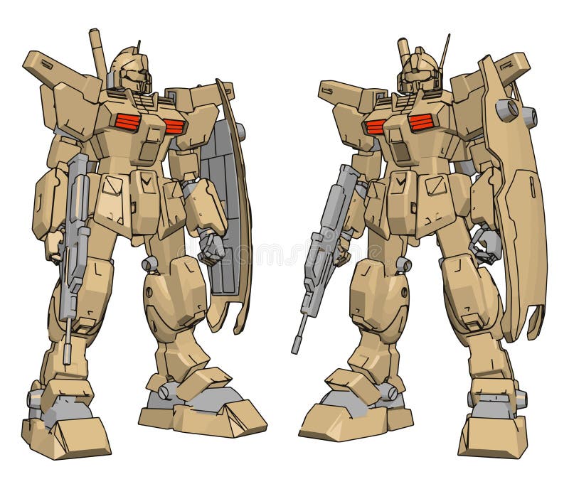 3D-Modell eines Roboters, Illustration, Vektors vektor abbildung