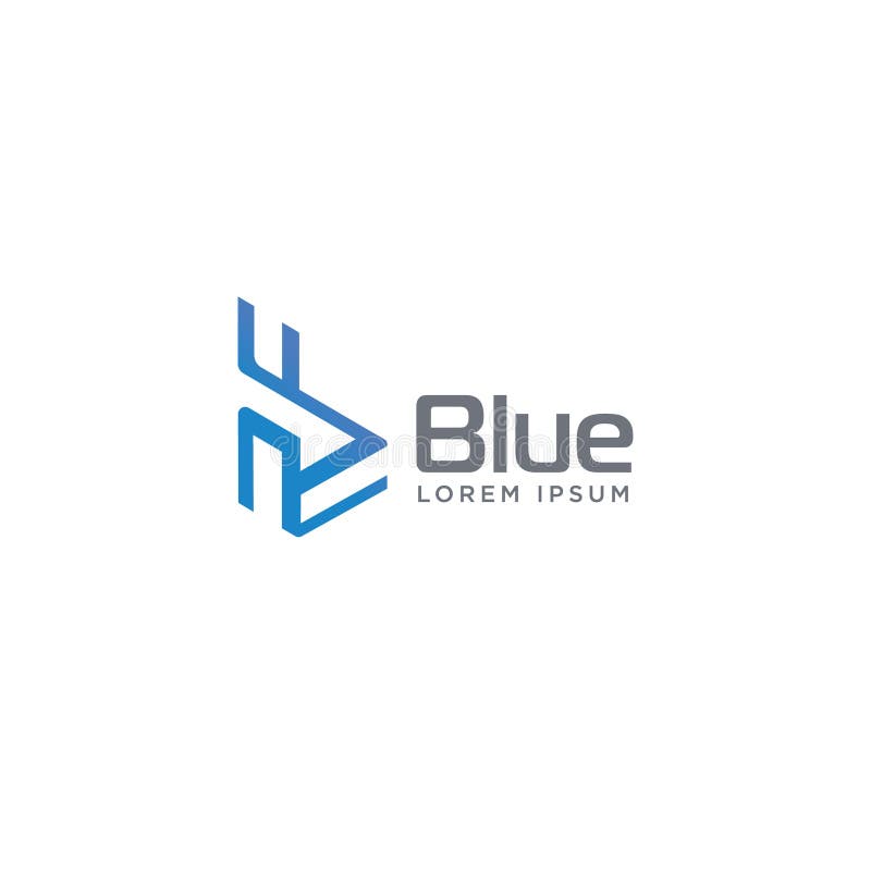 3d modern futuristic arrow line letter b initial logo design vector illustration