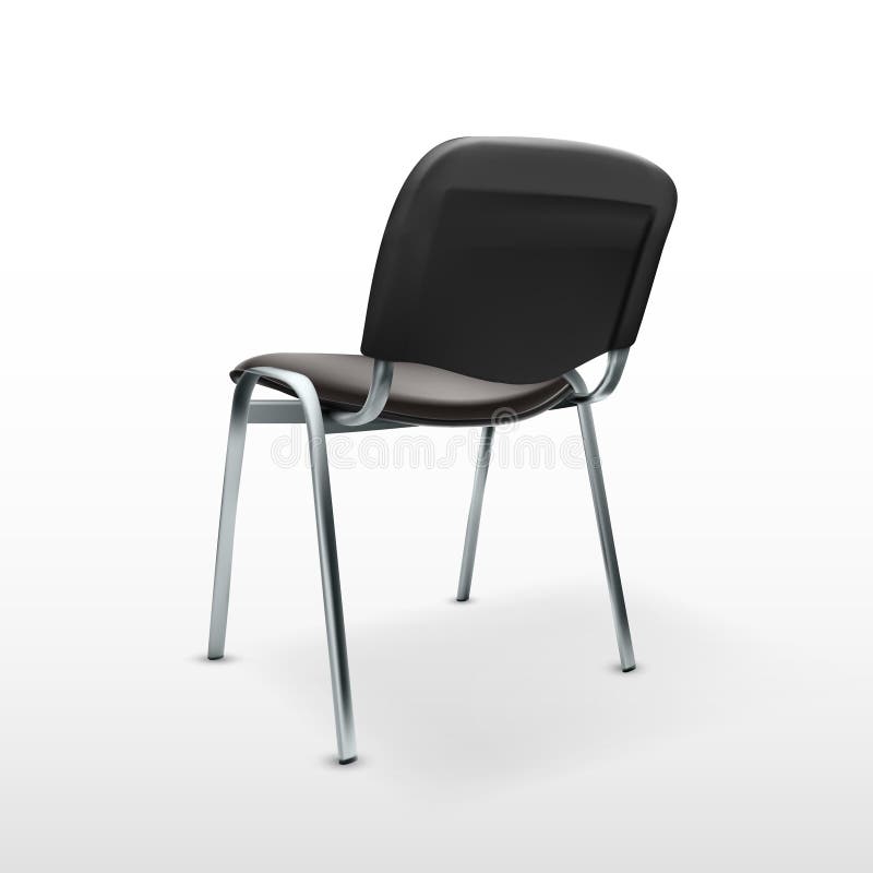 3D Modern Office Chair Black Cloth. Back View vector illustration 3D Modern Office Chair Black Cloth. Back View vector illustration