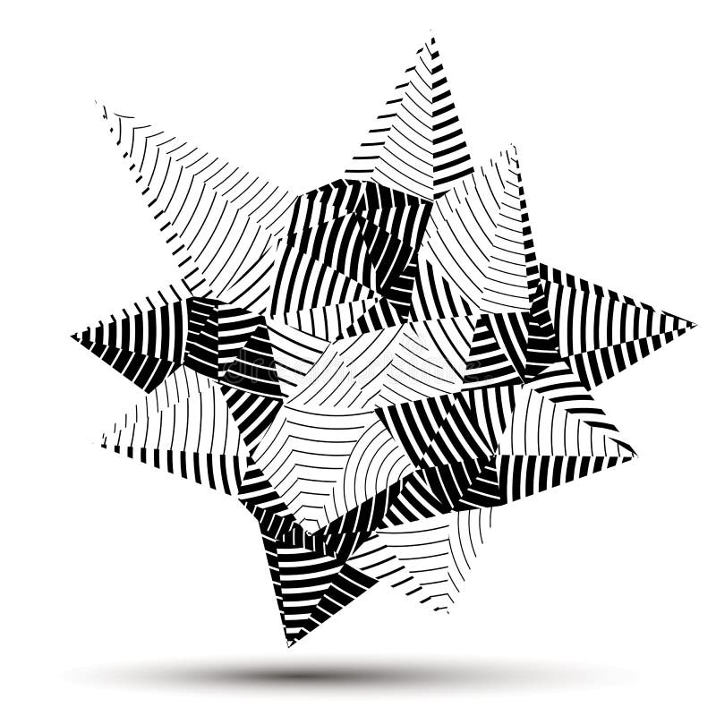 3D modern stylish abstract stripy vector construction, origami f vector illustration