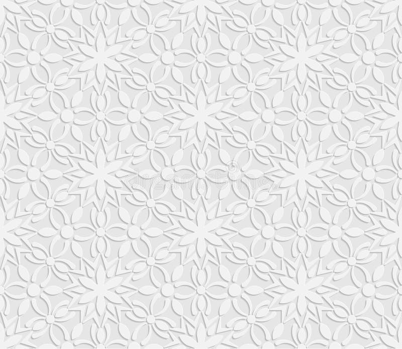 3D modèle blanc sans couture, modèle floral, ornement indien, motif persan illustration libre de droits 3D modèle blanc sans couture, modèle floral, ornement indien, motif persan illustration libre de droits