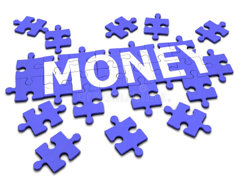 3d Money jigsaw puzzle stock illustration. Illustration of background