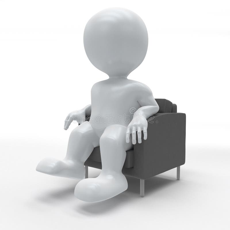 3D Render of Morph Man Relaxing in Armchair. 3D Render of Morph Man Relaxing in Armchair