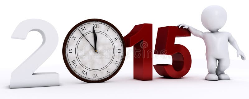 3D Morph Man with clock before midnight royalty free illustration 3D Morph Man with clock before midnight royalty free illustration