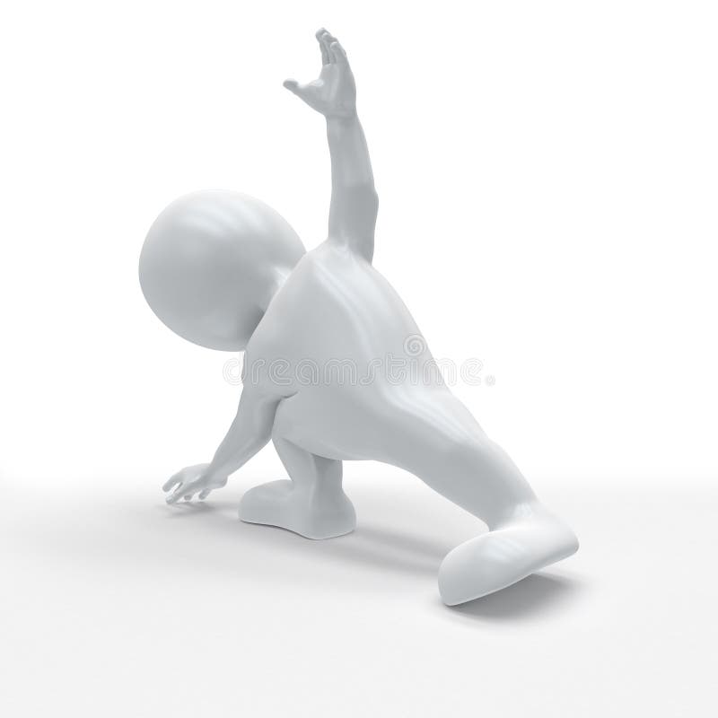 3D Render of Morph Man in yoga pose. 3D Render of Morph Man in yoga pose