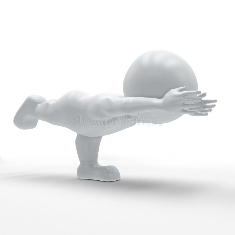 3D Render of Morph Man in yoga pose. 3D Render of Morph Man in yoga pose