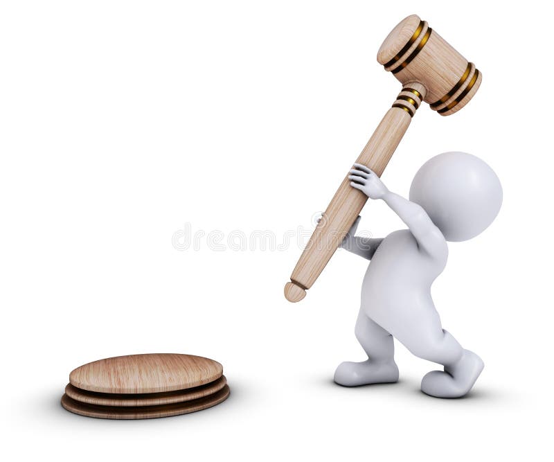 3D Render of Morph Man with gavel. 3D Render of Morph Man with gavel