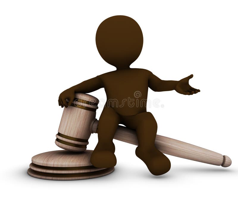 3D Render of Morph Man with gavel. 3D Render of Morph Man with gavel