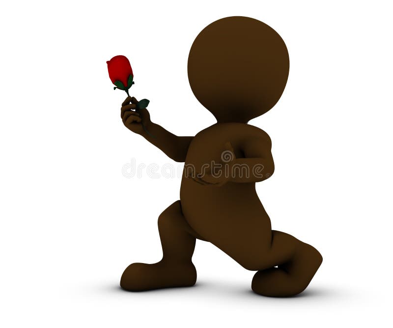 3D Render of Morph Man with Rose. 3D Render of Morph Man with Rose