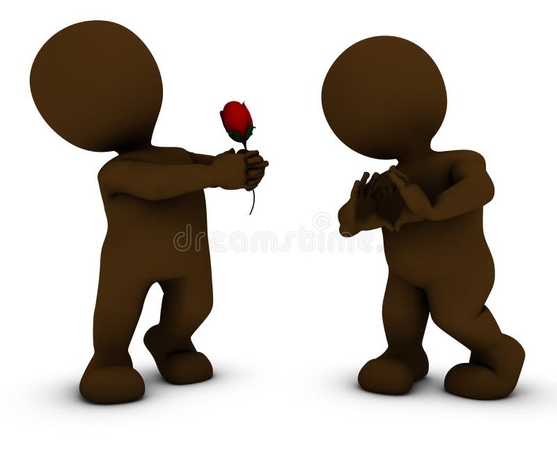 3D Render of Morph Man with Rose. 3D Render of Morph Man with Rose