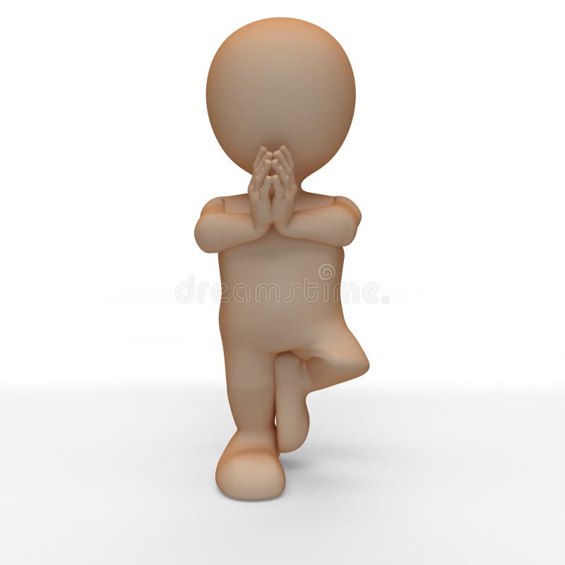 3D Render of Morph Man in yoga pose. 3D Render of Morph Man in yoga pose