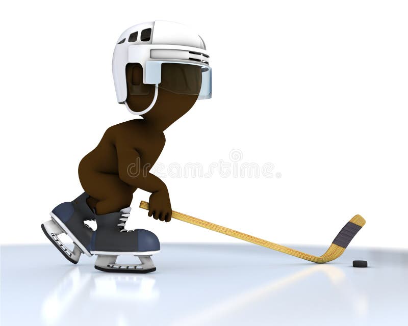 3D Render of Morph Man ice hockey. 3D Render of Morph Man ice hockey