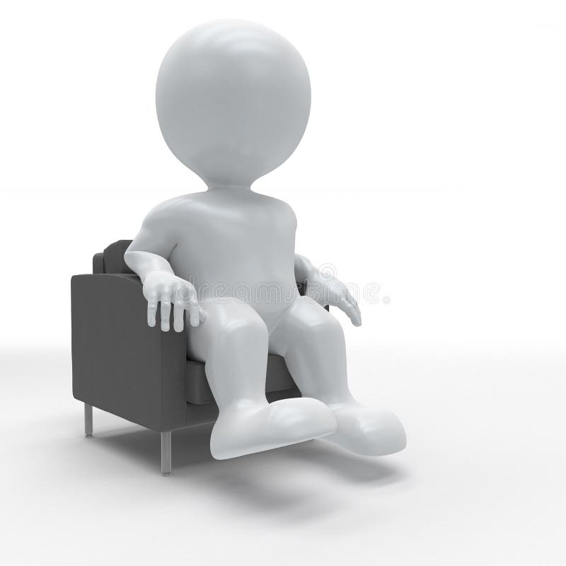 3D Render of Morph Man Relaxing in Armchair. 3D Render of Morph Man Relaxing in Armchair