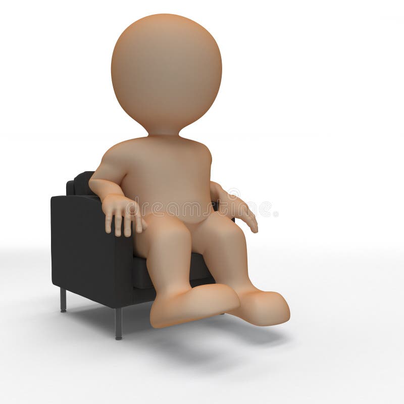 3D Render of Morph Man Relaxing in Armchair. 3D Render of Morph Man Relaxing in Armchair