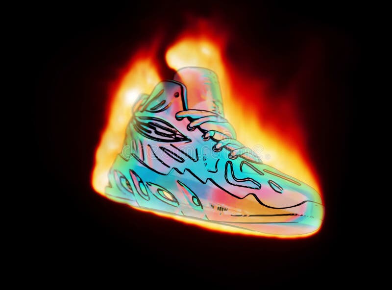 nike burning shoes design