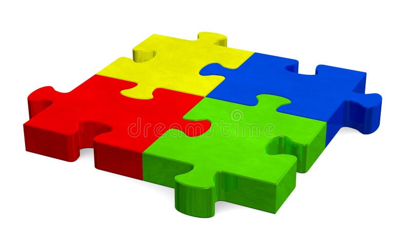 3d multicolor головоломка, взгляд перспективы бесплатная иллюстрация 3d multicolor головоломка, взгляд перспективы бесплатная иллюстрация