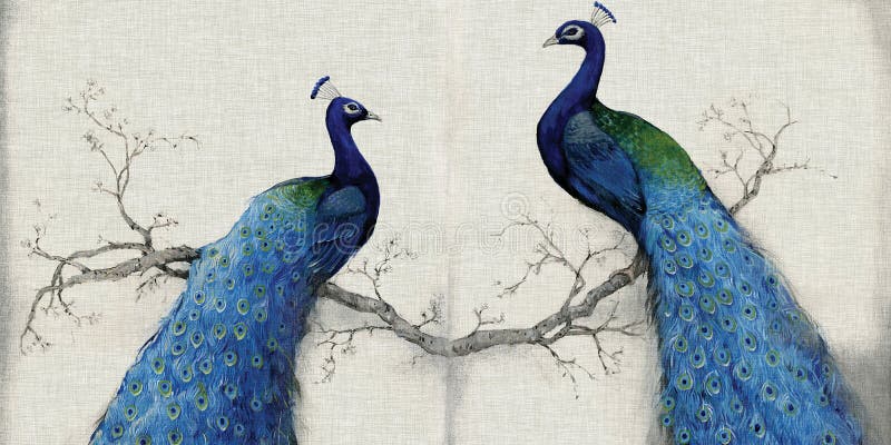 3d mural background blue peacock on branch wallpaper . with flowers
for interior home wall