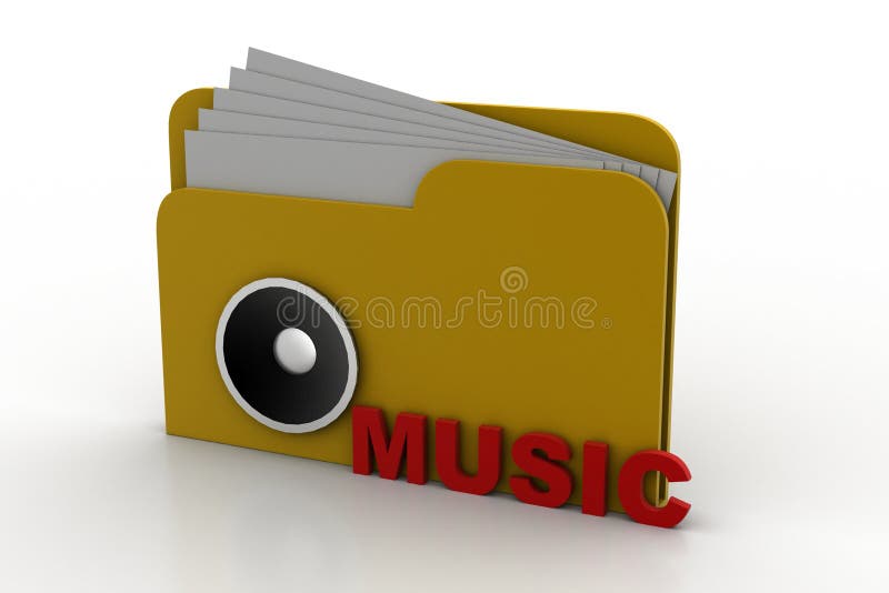 3d music file stock illustration