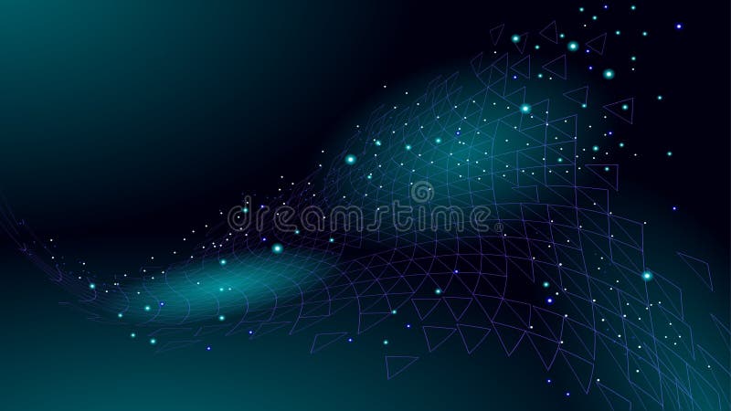 3D nanotechnololy dots texture cyberspace. Nano fiber chemical modern material design. Atom molecule macro structure royalty free illustration