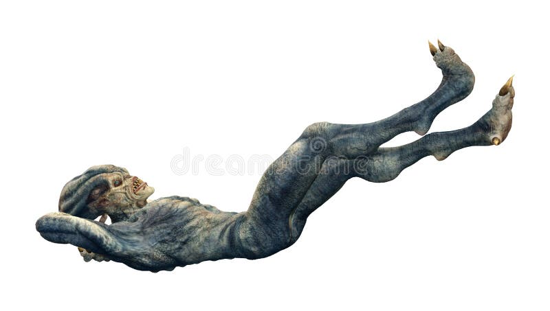 3d niebieski cudzoziemiec na biało ilustracji