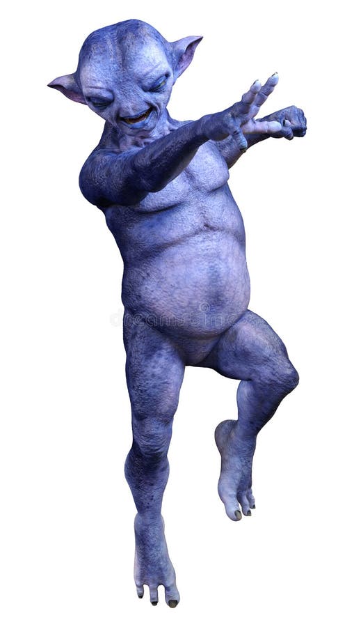 3d niebieski cudzoziemiec na biało ilustracja wektor