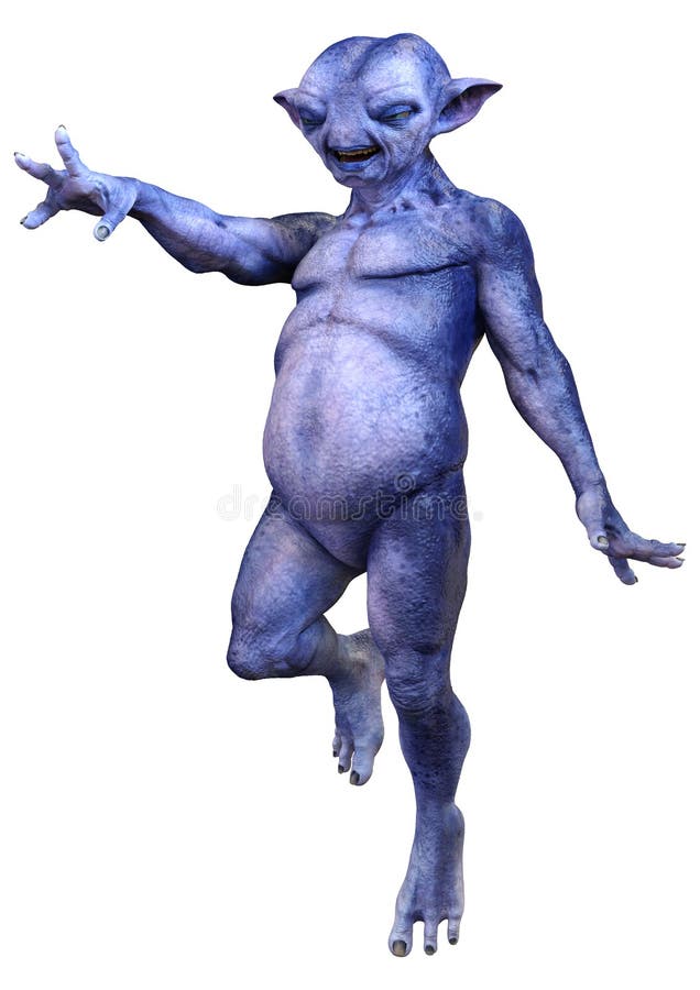 3d niebieski cudzoziemiec na biało ilustracji