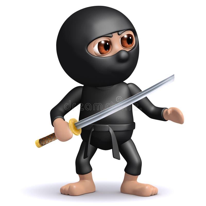 3d render of a ninja holding a katana. 3d render of a ninja holding a katana