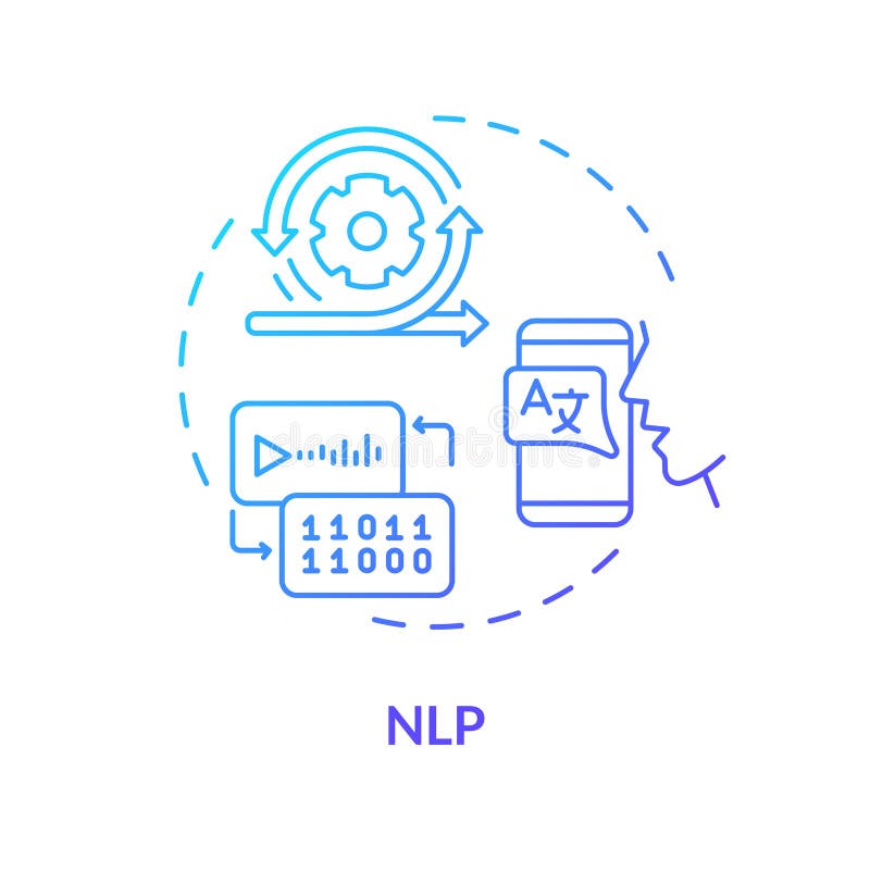 Concept pictogramă gradient 2d nlp stock illustration