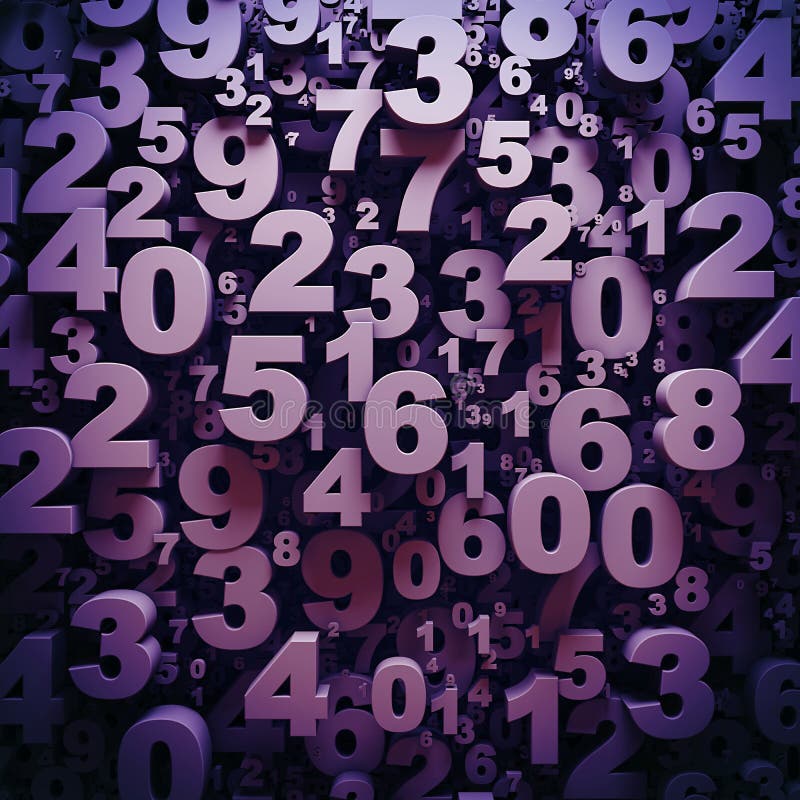 3D numbers background stock illustration