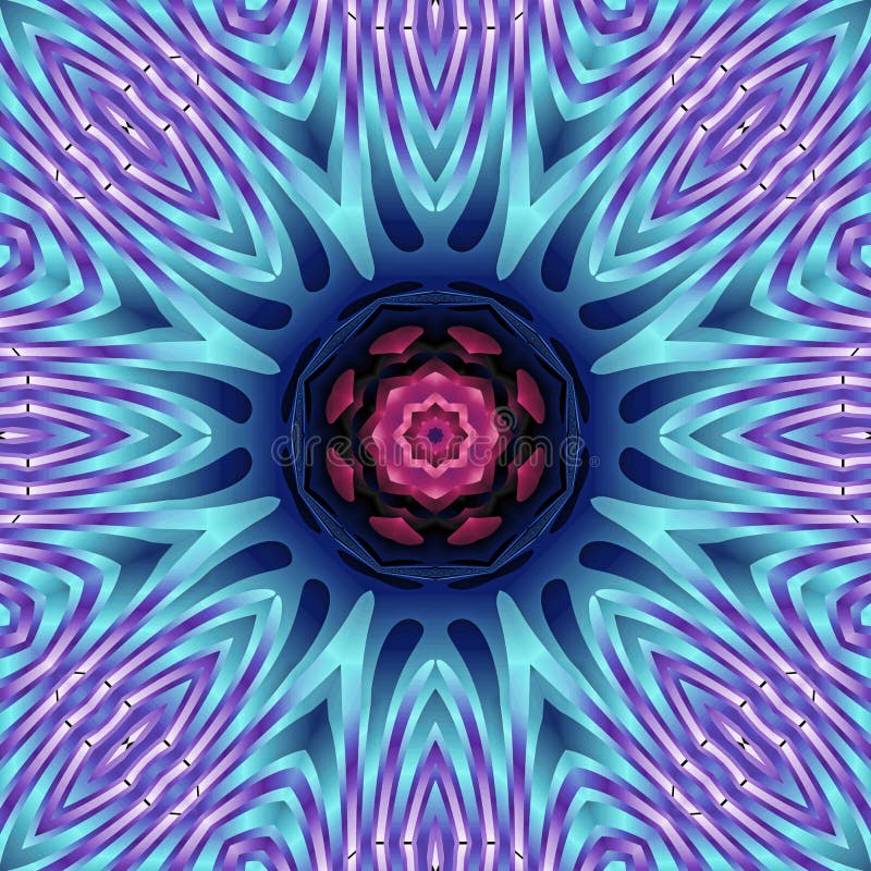 3d octagonal kaleidoscopic fractal graphic stock illustration