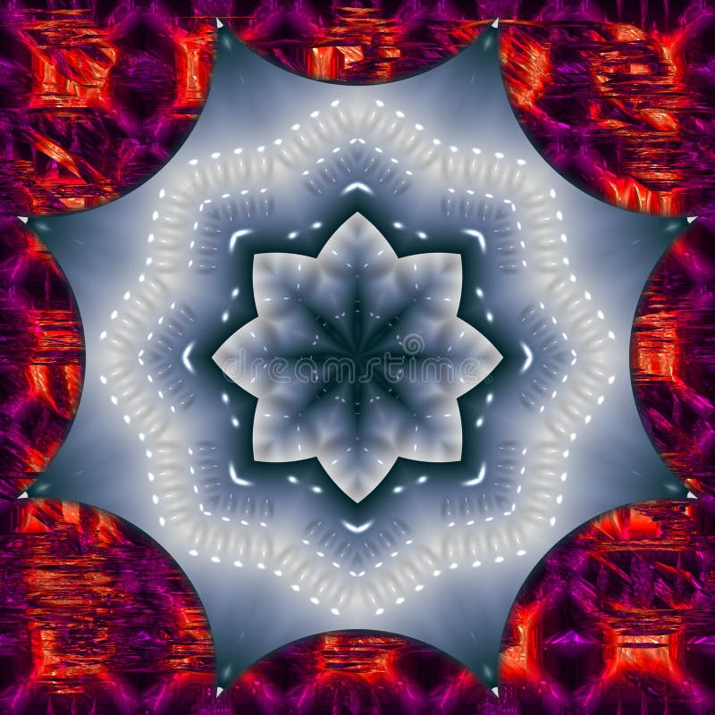 3d octagonal metallic floral graphic royalty free illustration