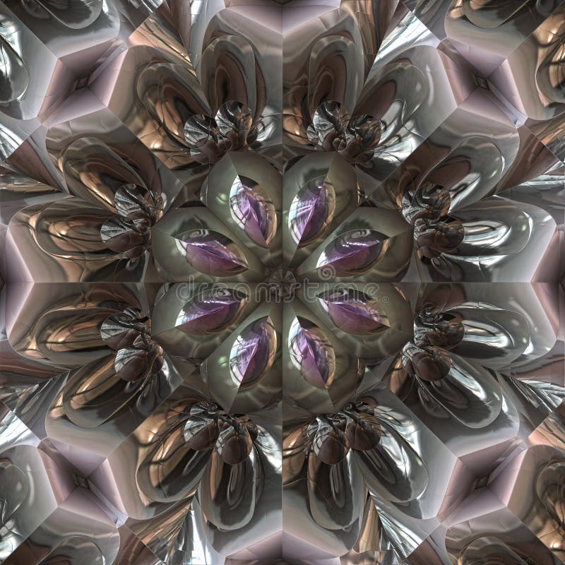 3d octagonal metallic surface graphic royalty free illustration