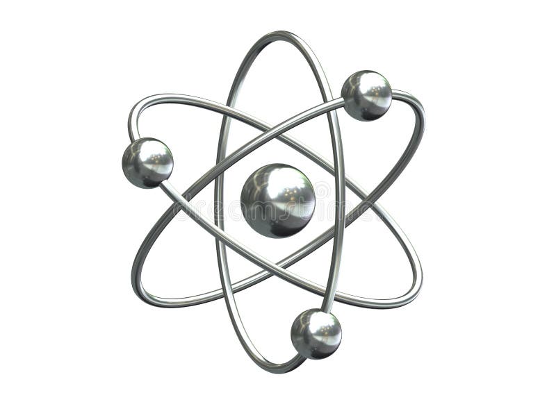 3D odp? acaj? si? abstrakcjonistyczny model odizolowywaj? cy na bia? ym tle atom royalty ilustracja