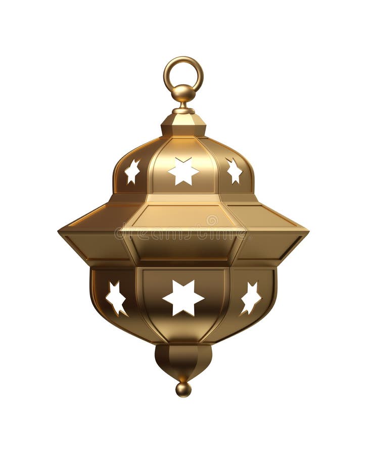 3d odpłacają się, złoty lampion, magiczna lampa, plemienna arabska dekoracja, arabeskowy projekt, cyfrowa ilustracja, odizolowywa ilustracji