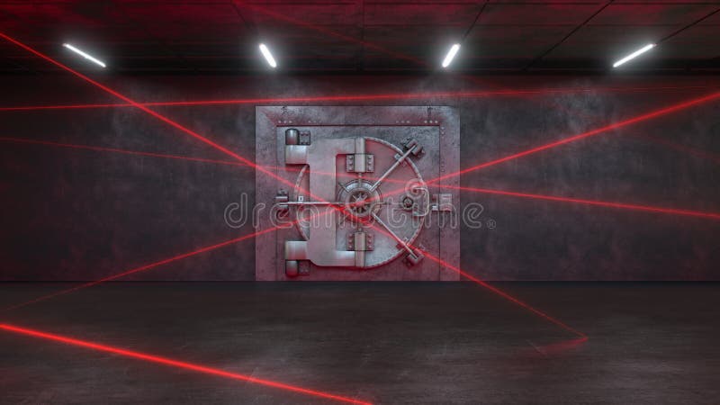 3d odpłacają się banka chronią laserowym systemem ilustracja wektor 3d odpłacają się banka chronią laserowym systemem ilustracja wektor
