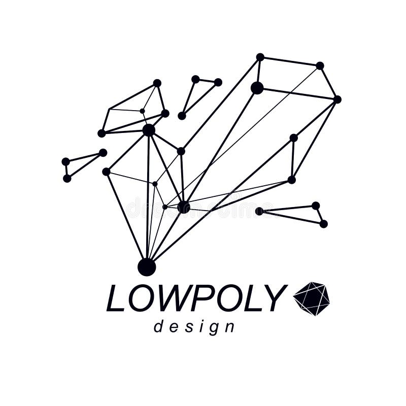 3d ontwerp, abstracte vector gefacetteerde vorm Technologie en wetenschap vector illustratie