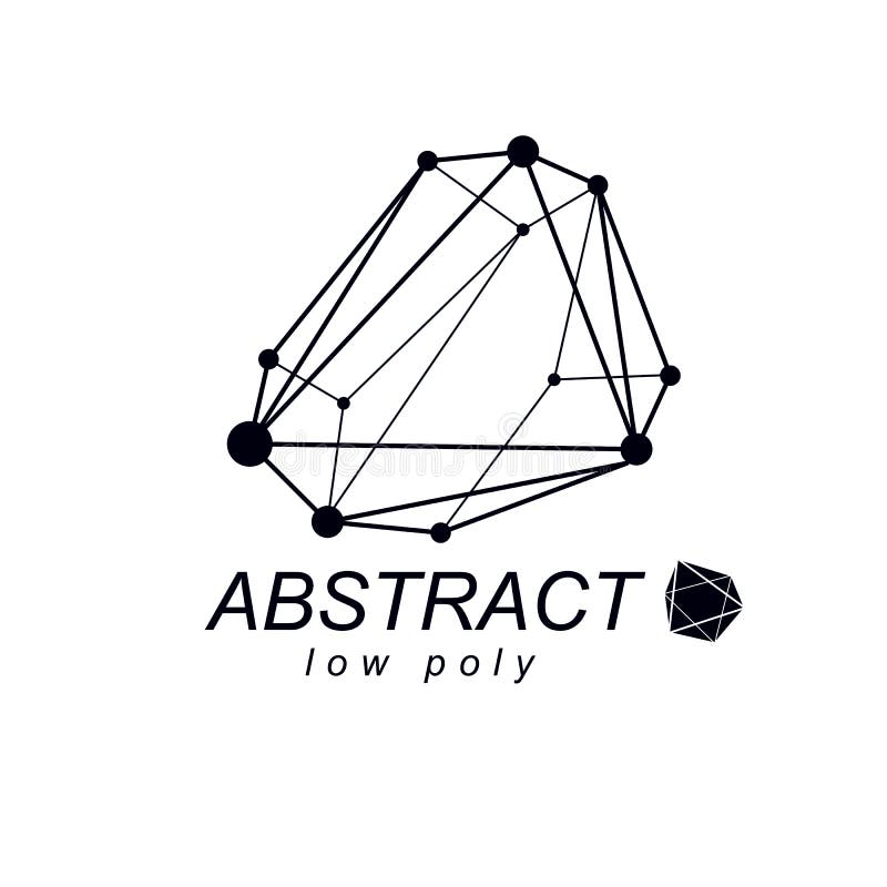 3d ontwerp, abstracte vector gefacetteerde vorm Technologie en wetenschap stock illustratie