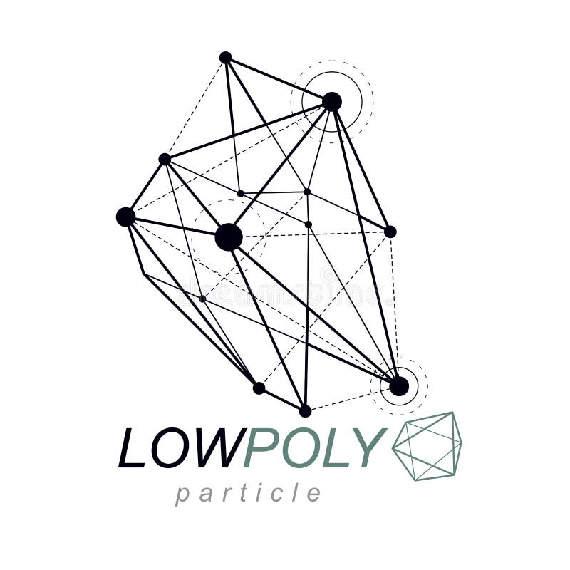 3d ontwerp, abstracte vector gefacetteerde vorm Technologie en wetenschap vector illustratie