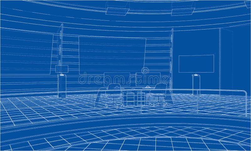 Download 3D Outline Interior. Vector Rendering Of 3d Stock Vector ...