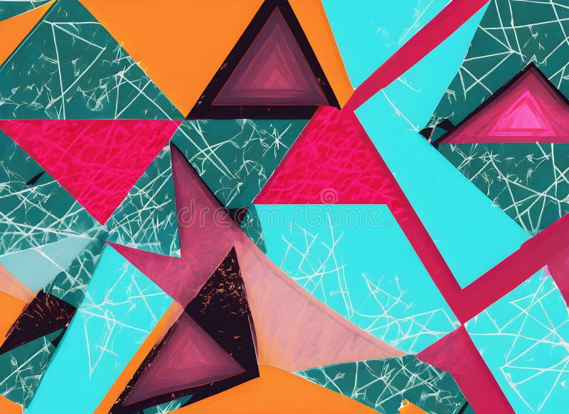 2d de pictură triunghiulară pentru fundal pe digital art generation vector illustration