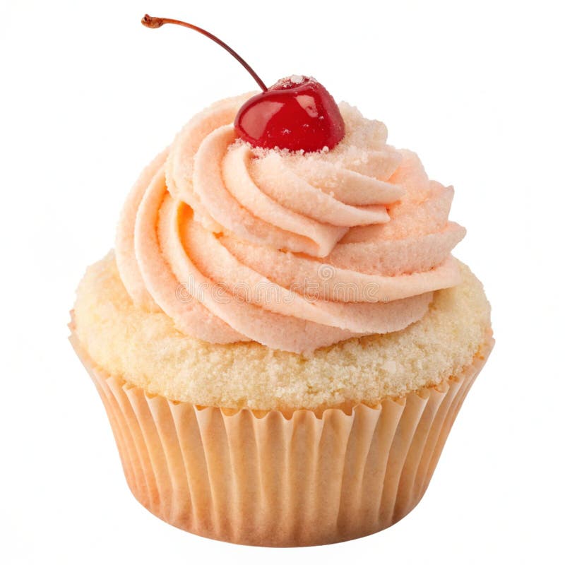 3D Peach Fuzz Cupcake Illustration isolated on white background vector illustration