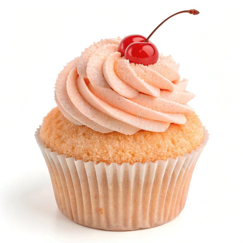3D Peach Fuzz Cupcake Illustration isolated on white background vector illustration