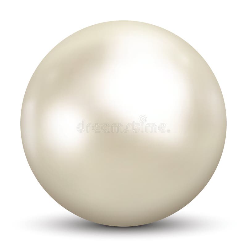 3D Pearl On White Background And Smooth Shadow - 3D Vector ...