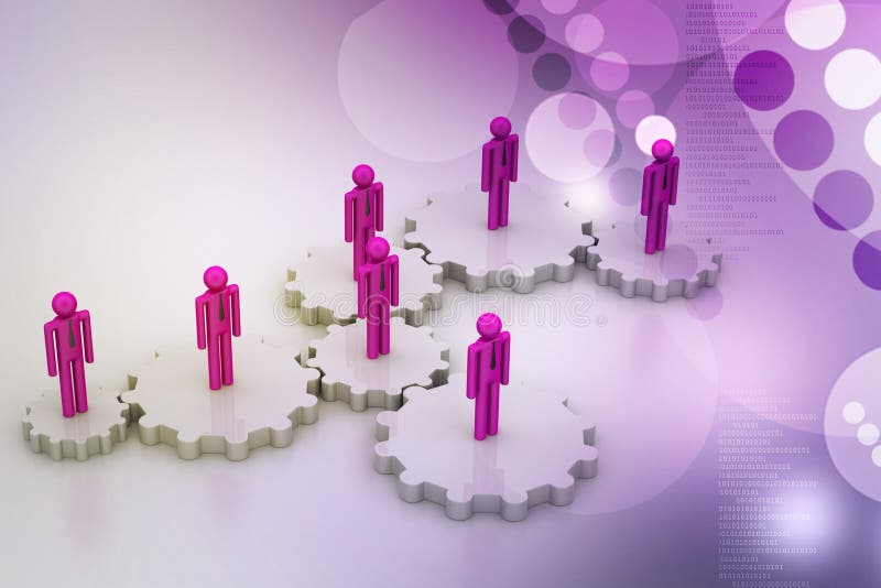 3d people in gear, team work concept royalty free illustration