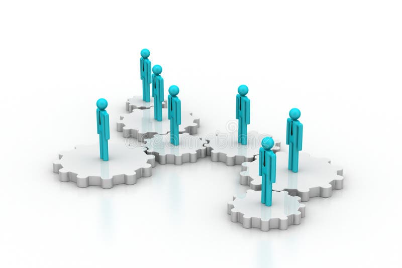 3d people in gear, team work concept royalty free illustration