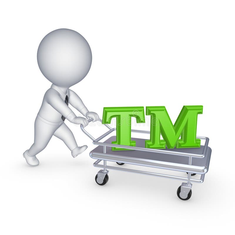 3d person with pushcart and TM symbol.